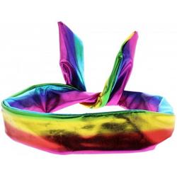 Metallic regenboog haarband multicolours - One size - Zacs Alter Ego